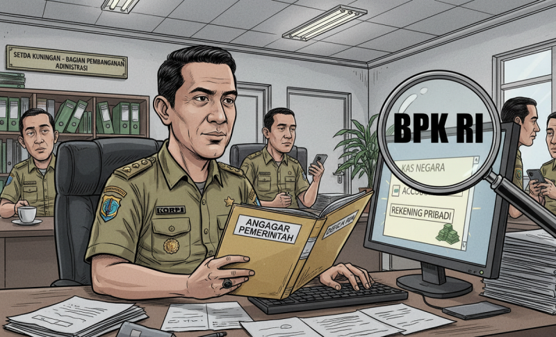 Diduga Ada Motif? Anggaran Administrasi Pembangunan Setda Kuningan Masuk ke Rekening Pribadi