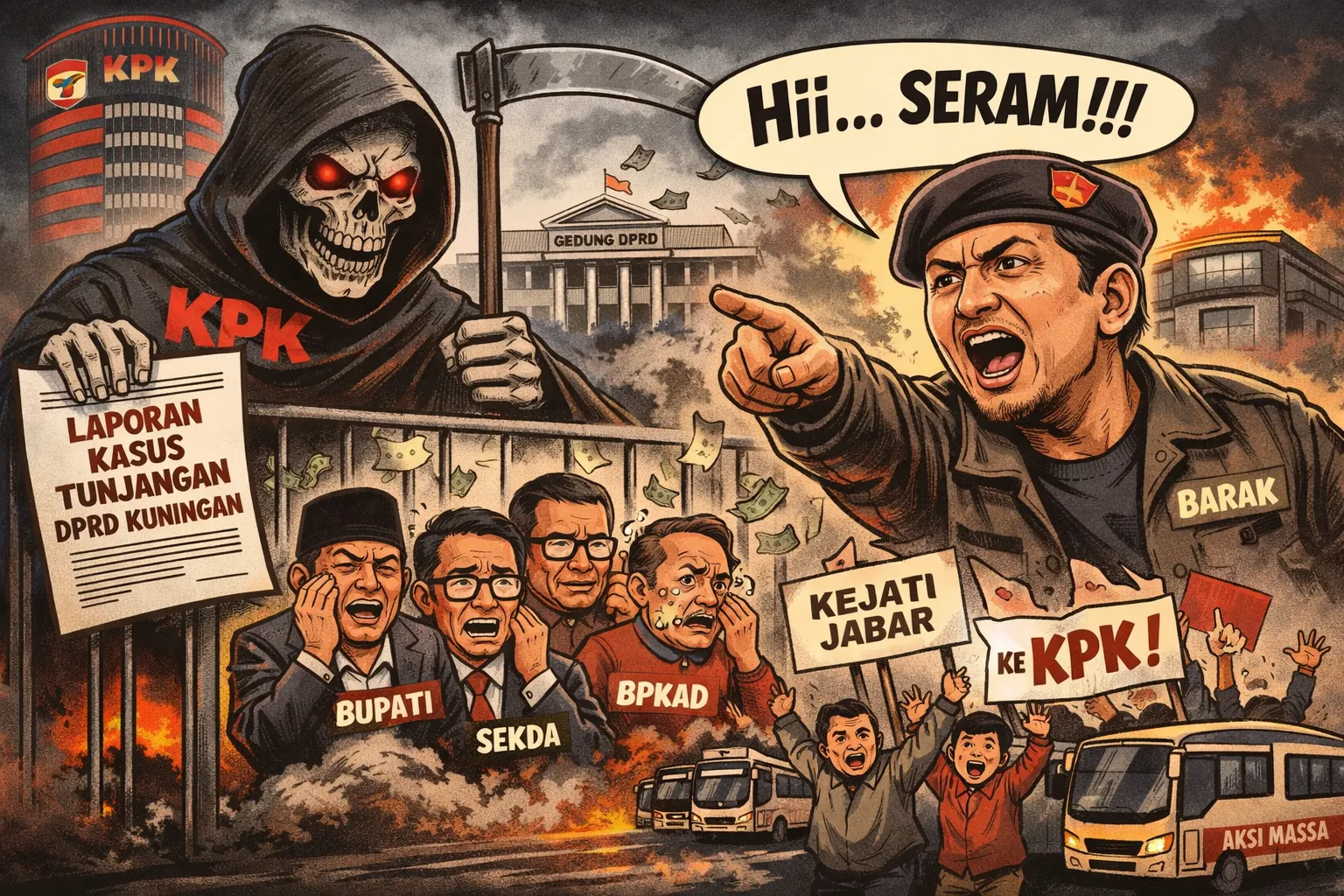Hiii… Seram…! Kasus Tunjangan DPRD Kuningan Dilaporkan ke KPK RI