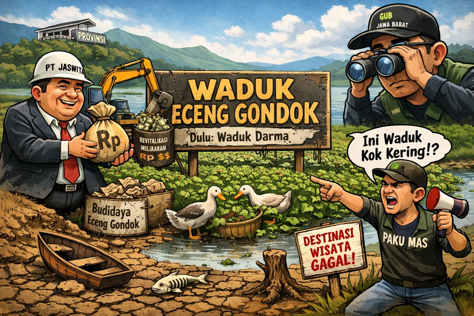 Pengelolaan Waduk Darma Bikin Kisruh, Terancam Jadi “Waduk Eceng Gondok”